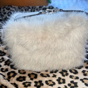 Chic Faux Fur Clutch - White